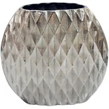 FineBuy FineBuy, Vase Vase Tischvase 33,5cm Aluminium Design Alu Blumenvase Wohndeko Rund Handmade