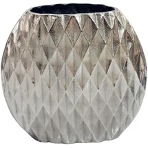 FineBuy FineBuy, Vase Vase Tischvase 33,5cm Aluminium Design Alu Blumenvase Wohndeko Rund Handmade