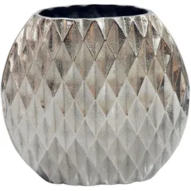 FineBuy FineBuy, Vase Vase Tischvase 33,5cm Aluminium Design Alu Blumenvase Wohndeko Rund Handmade