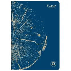 Forever 5x Heft A4 FOREVER PREMIUM, 100% recycelt, 48 Blatt liniert, Weißes Recyclingpapier 90g - Sortiert 68466C