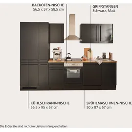 BASIC by Balculina Küchenzeile Jazz 310 cm schwarz