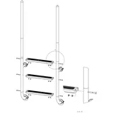 Eichenwald Poolleiter Modell 23 Roma mit einschraubbaren Griffstangen Beckentiefe 1060mm 3 Stufen