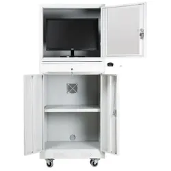 PROREGAL Industrie-PC-Schrank BEAR auf Rollen | HxBxT 170x68x60cm | Grau