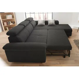 Jockenhöfer GRUPPE Landshut L-Form, 295x102x214 cm", Struktur Ottomane beidseitig Bettfunktion, grau/anthrazit