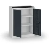 Werkstattschrank, 2 Regalböden, 1180 × 950 × 500 mm, graphitfarbene Türen