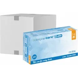 Sempercare® Einmalhandschuhe Edition Latex LOF 3000001779 , 1 Karton = 10 x 100 = 1000 Stück, Größe: XS
