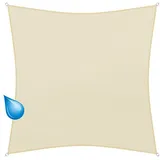 Goliath sunprotect 83224 Sonnensegel Hydro, 5 x 5 m, Quadrat, wasserabweisend, Creme
