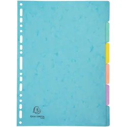 Exacompta 7706E 25x Register A4 Colorspan 400g/m2, 6 Positionen, Aquarel - Farben sortiert