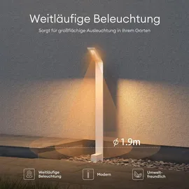 doporro Wegeleuchte weiß 128x98x408mm 6W IP65 wetterfest