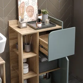 Vicco Unterschrank Karen 50 x 90 x 35 cm Blau-Grau