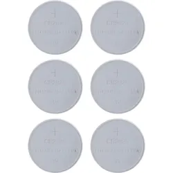Packung mit 6 Inline-Knopfzellenbatterien, 3 V Lithium, Cr2025