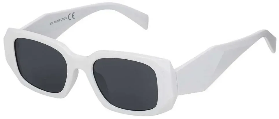 BEZLIT Eyewear Retrosonnenbrille Rundglas Designer Damen Sonnenbrille (1-St) mit schwarz und Braunen Linsen weiß