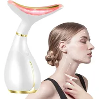 Ms.W Gesichtsmassagegerät Gegen Falten,Elektrisch Anti Aging Nacken Gesicht Schönheit Gerät,Anti-Falten Gesichtsgerät für Hautstraffung&Lifting,Mit 45 ±5°C Wärme und 3 Massagemodi