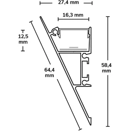 ISOLED HIDE TRIANGLE LED-Profil Aluminium weiß 200cm