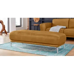 Hocker W.SCHILLIG "montanaa", gelb (kurkuma z69), B:141cm H:42cm T:61cm, Hocker, mit Metallfüßen in Chrom glänzend, Breite 141 cm