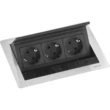 EVOline Flip Top Push S 3xSchuko Edelstahl