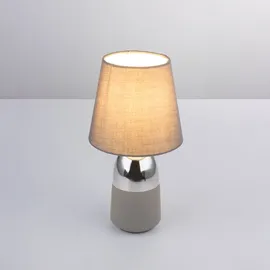 GLOBO Touch Tisch Leuchte FERNBEDIENUNG Textil Chrom Lampe DIMMBAR im Set inkl. RGB LED Leuchtmittel