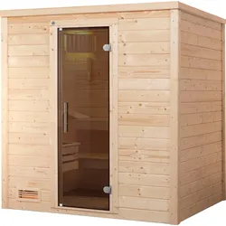Sauna WEKA "Bergen", beige (natur), Saunaofen, externe Steuerung, 7,5 kW, Saunen, 7,5 kW-Ofen mit digitaler Steuerung