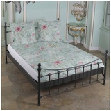 Traumschlaf Mako Satin Bettwäsche Nadera Mint Rose 1 Bettbezug 135 x 200 cm + 1 Kissenbezug 80 x 80 cm