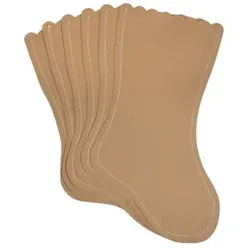 Papier-Weihnachtsstrümpfe 27,5 cm x 18 cm  - 6 große Socken aus Kraftpapier zum Bemalen, Stempeln und Verzieren