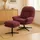 MCW Relaxsessel MCW-P32 Chenille 370 g/m2 70 x 70 x 70 cm Beere mit Hocker