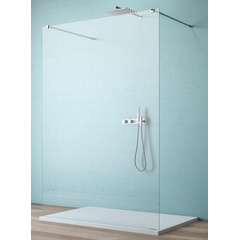 Walk-in-Dusche MAW BY GEO "AW002" Duschwände Gr. B/H: 140 cm x 200 cm, beidseitig montierbar, mit Antikalk-Versiegelung, silberfarben Duschen