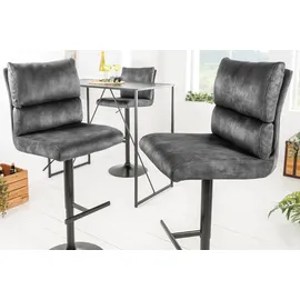 Riess-Ambiente Barhocker COMFORT 1 St höhenverstellbar drehbar dunkelgrau / schwarz