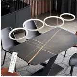 GBLY Pendelleuchte LED Hängelampe 88CM Dimmbar mit Fernbedienung Esstischlampe Esstisch Schwarz Hängeleuchte Ring 54W Höhenverstellbar Esszimmerlampe für Wohnzimmer Arbeitszimmer Büro Esszimmer