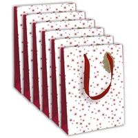Clairefontaine 6x Geschenktasche 21,5x10,2x25,3cm, Weihnachten Weiß X-29508-3C