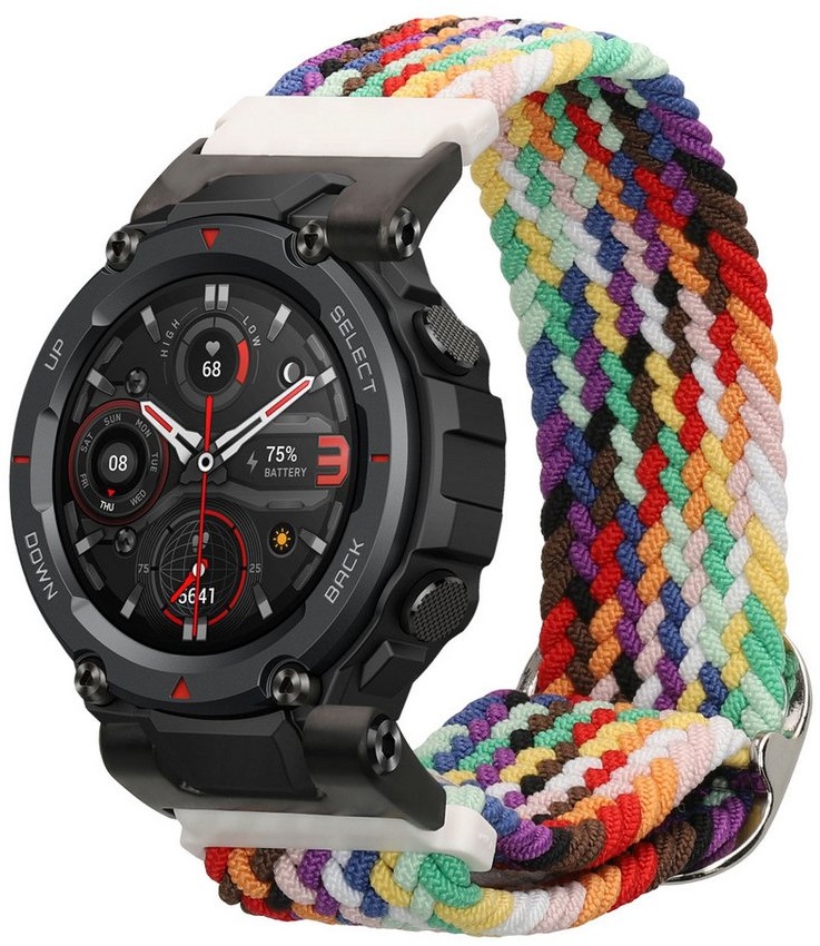 kwmobile Uhrenarmband Armband für Huami Amazfit T-Rex / T-Rex Pro, Nylon Fitnesstracker Sportarmband Band - Innenmaße von 14 - 22 cm bunt