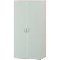 [en.casa] Kinderkleiderschrank Sandnes 123 x 60 x 40 cm MDF weiß/mintgrün