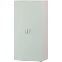 [en.casa] Kinderkleiderschrank Sandnes 123 x 60 x 40 cm MDF weiß/mintgrün