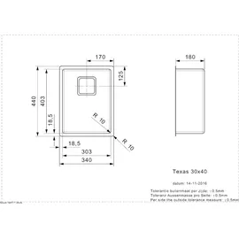 Reginox Texas 30 x 40 R10 Flacheinbauspüle