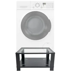 DELUKE® Waschmaschinen Untergestell RAGO - Stahl, für 150kg Universal Waschmaschinen Unterschrank Waschmaschinen Sockel Trockner Schwarz