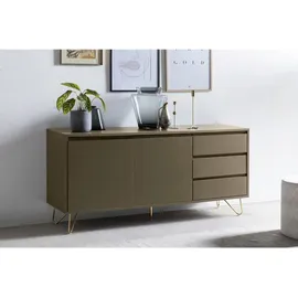 SalesFever Sideboard 150 x 70 x 40 cm Grau/Gold
