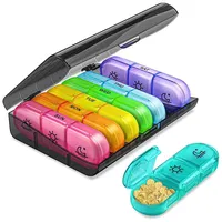 VYNZOR wöchentlicher Pillendose 7 Tage 3 Fächer, tragbare Tablettenbox mit großen separaten Fächern für Medikamente, Vitamine, Fischöl, Nahrungsergänzungsmittel usw