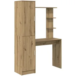 vidaXL Schreibtisch mit Stauraum Eiche Holzwerkstoff