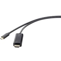 Renkforce Videokabel-Adapter 3 m USB Typ-C HDMI Schwarz