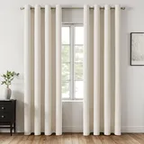 MIULEE Verdunklungsvorhänge Thermo Blickdicht Ösen 2er Set 140x200cm Weiß