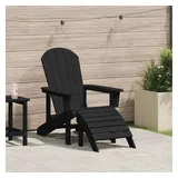 vidaXL Adirondack-Stuhl mit Kissen 74 x 82 x 92 cm schwarz 1 St.