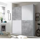 Pol-Power Schwebetürenschrank Puls 170 x 195 x 59 cm Weiß/Grau