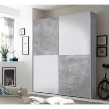 Schwebetürenschrank Puls 170 x 195 x 59 cm Weiß/Grau