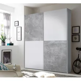 Schwebetürenschrank Puls 170 x 195 x 59 cm Weiß/Grau