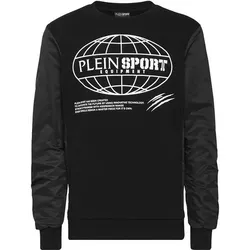 PLEIN SPORT Herren Sweatshirt GLOBAL EXPRESS, Schwarz, L