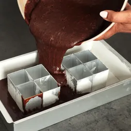 Relaxdays Backform Zahlen und Buchstaben, Aluminium, verstellbare Kuchenform, BxT: 31,5 x 18 cm, Zahlenbackform, silber