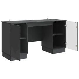 vidaXL Schreibtisch mit Regal Schwarz 142,5 x 50 x 75 cm Holzwerkstoff