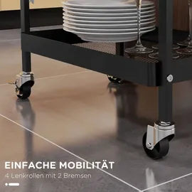 Homcom Rollwagen schwarz Edelstahl B/H/L: ca. 32,6x61x58,5 cm