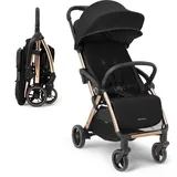 KIKKABOO Kinderwagen, Buggy Eden 22 kg, automatisches Falten, Neigungsposition, Ultraleicht, Kompakt, Schwarz