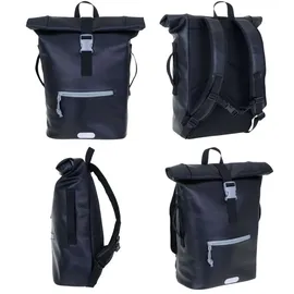 Elephant Gin Rucksack Herren Plane Time Bag Evo 24 L Kurierrucksack Roll-Top A4 Freizeitrucksack Laptoprucksack wetterfest Elephant 13075 Schwarz Grau +f + Schwarz