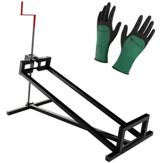 Juskys Rasentraktorheber mit Handschuhen Schwarz